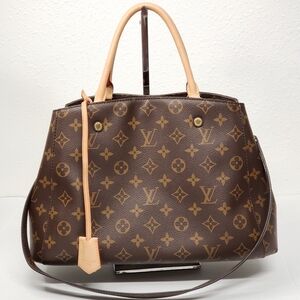 Authentic Louis Vuitton Montaigne Mm Monogram Satchel Bag 1325-100525